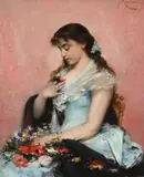Portrait of a belle epoque beauty by Francisco Miralles Galup, 1882, Oil on canvas, sold Jul 2026