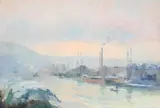 Rouen, l'ile lacroix en hiver by Albert Lebourg, 1893, Oil on canvas, sold Jul 2026