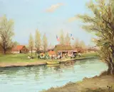 Club nautique by Marcel Dyf, Oil on canvas, sold Jul 2026