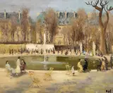 Bassin du jardin des tuileries, place de la concorde a paris by Marcel Dyf, 1950, Oil on canvas, sold Jul 2026