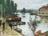 Peniches sur la loing by Pierre Eugène Montézin, Oil on canvas, sold Jul 2026
