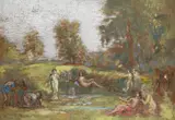 Scene champêtre by Ker-Xavier Roussel, oil, sold Jul 2026