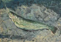 Trout: after courbet by Adrian Ryan, Oil on canvas board, sold Jul 2026