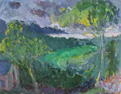 Welsh landscape, harlech castle by Adrian Ryan, Oil on canvas board, sold Jul 2026