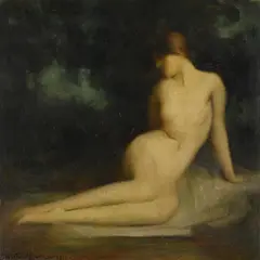 Nude in a landscape by Arthur Hacker, 1911, Oil on panel, sold Jul 2026