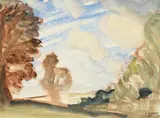 A wooded landscape by George Clausen, Watercolour, sold Jul 2026