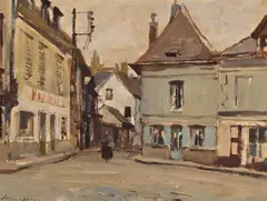 A street corner, petit andely by Edward Seago, Oil on board, sold Jul 2026