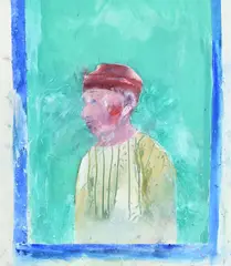 Portrait, india by Anthony Fry, 1995, Oil and dry pigment on paper, sold Jul 2026