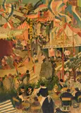 Oktoberfest 1937 by Hans Schellinger, Watercolour over pencil on brown paper, sold Jul 2026
