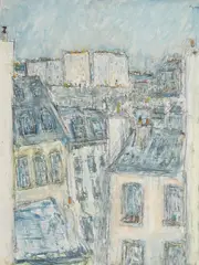 Rooftops, paris by Adrian Ryan, Watercolour and gouache over pencil heightened with scratching out, sold Jul 2026