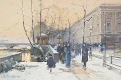 Au bord de la seine pres de chatelet by Eugène Galien-Laloue, Gouache, sold Jul 2026