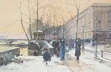 Au bord de la seine pres de chatelet by Eugène Galien-Laloue, Gouache, sold Jul 2026