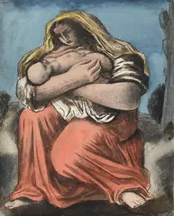 Mother and child by Bernard Meninsky, Ink, watercolour and pastel, sold Jul 2026