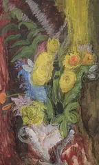 Still life with flowers by Vera Cuningham, Watercolour and gouache, with ink and pastel, sold Jul 2026