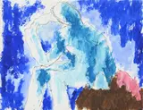 Seated figure, drinking wine by Josef Herman, Pen and ink and watercolour, sold Jul 2026