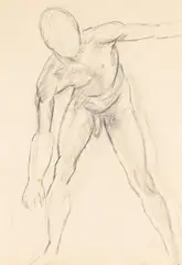 Standing male nude by Duncan Grant, drawing, sold Jul 2026