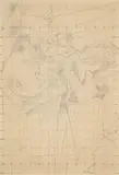 Study for the maid at the gate by Stanley Spencer, Pencil on buff paper, squared for transfer, sold Jul 2026