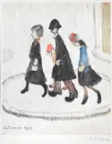 The family by L. S. Lowry, Offset lithograph printed in colours, sold Jul 2026