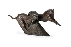 Running cheetah pair i maquette by Dylan Lewis, Bronze, sold Jul 2026