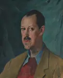 Portrait of hugo pitman by Augustus John, Oil on canvas, sold Jul 2026