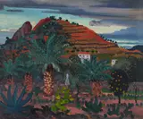 Palm trees at collioure by James Dickson Innes, 1911, Oil on canvas, sold Jul 2026