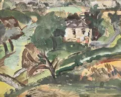 At killavullen, co cork, ireland by Evie Hone, watercolor, sold Jul 2026