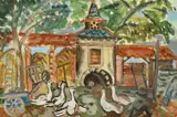 Dovecot, fontguitard, tarn, france by Evie Hone, 1943, Watercolour heightened with white over touches of pencil, sold Jul 2026