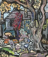Emmie and buttons at marlay by Evie Hone, Gouache and watercolour over traces of pencil, sold Jul 2026