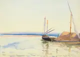Boats in a harbour by Emily Sargent, Watercolour, sold Jul 2026