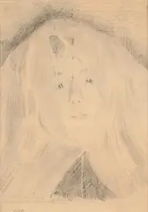 Girl wearing a white veil, after mancini by John Singer Sargent, Pencil, sold Jul 2026