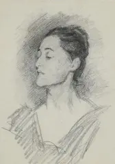 Flora priestley by John Singer Sargent, Charcoal on grey laid paper, sold Jul 2026