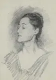 Flora priestley by John Singer Sargent, Charcoal on grey laid paper, sold Jul 2026