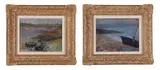 Boats on an estuary by Ernest Lucien Bonnotte, Oil on board, a pair Both signed, sold Jul 2026