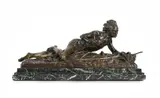 A bronze figure of a native american hunter, late 19th century by Dward Drout, sculpture, sold Jun 2026