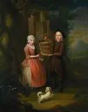 Couple with a birdcage by Nicolaas Rijnenburg, Oil on panel, sold Jun 2026