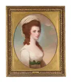 Portrait of miss copley by George Romney, Oil on canvas, framed oval, sold Jun 2026
