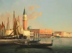 The doge's palace and campanile by Antoine Bouvard, Oil on canvasSigned, sold Jun 2026
