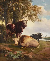 Afternoon respite by Thomas Sidney Cooper, Oil on canvas, sold Jun 2026