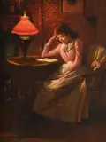 An interesting story by Alfred Glendening Junior, Oil on canvas, sold Jun 2026