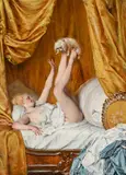 A precarious game by Heinrich Lossow, Oil on panel, sold Jun 2026