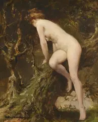 The wood nymph by Allan Douglas Davidson, Oil on board, sold Jun 2026