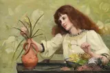 Arranging flowers by Harriet Halhed, Oil on canvas, sold Jun 2026