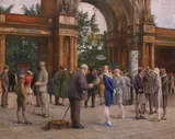 Tivoli gardens, copenhagen by Sophie Jensen, Oil on canvas, sold Jun 2026