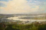 The flowing river winds past by William Lionel Wyllie, Oil on canvas, sold Jun 2026