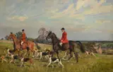 The south staffordshire hunt by Lionel Edwards, Oil on canvas, sold Jun 2026