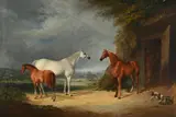 Hunters and a foal in a landscape by Henry Bernard Chalon, Oil on panel, sold Jun 2026