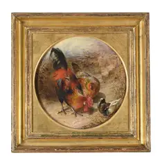 A foraging party by William Huggins, Oil on board, tondo, sold Jun 2026