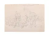 Study of chinese figures in a market by George Chinnery, Pencil Extensively inscribed with the artist's shorthand, sold Jun 2026
