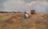 Gathering Barley by Harry Fidler, oil on panel, offered Oct 2014