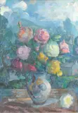 Mixed Roses by Josephine Haswell Miller, oil on board, sold Oct 2014